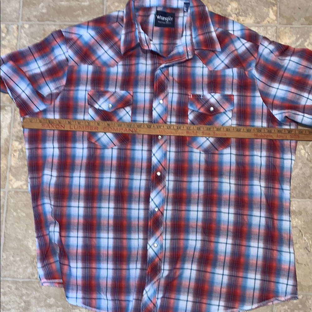**Last chance** Wrangler Men's Red Plaid Shirt - Picture 6 of 7